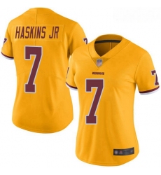Redskins #7 Dwayne Haskins Jr Gold Women Stitched Football Limited Rush Jersey