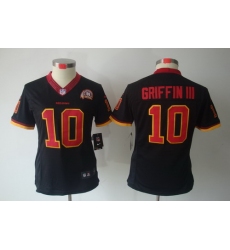 Women Nike Washington Redskins #10 Griffin III Black Color[NIKE LIMITED Jersey] 80TH Patch