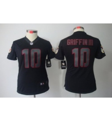 Women Nike Washington Redskins 10# Robert Griffin III Black Jerseys(Impact Limited)