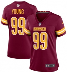 Women Washington Commanders 99 Chase Young 2022 Burgundy Vapor Limited Stitched Jersey