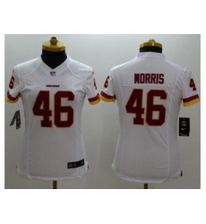 Women's Nike Washington Redskins #46 Alfred Morris White Stitched NFL Limited Jersey