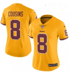 Womens Nike Washington Redskins 8 Kirk Cousins Limited Gold Rush Vapor Untouchable NFL Jersey