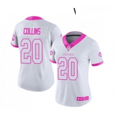Womens Washington Redskins 20 Landon Collins Limited White Pink Rush Fashion Football Jersey