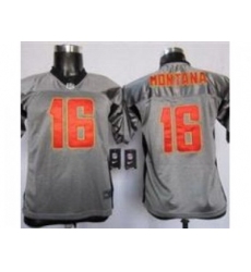 Nike Youth Washington Redskins #16 Joe Montana Grey Shadow Jerseys