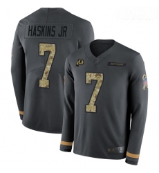 Redskins #7 Dwayne Haskins Jr Anthracite Salute to Service Youth Stitched Football Limited Therma Long Sleeve Jersey