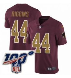 Youth Nike Washington Redskins 44 John Riggins Burgundy RedGold Number Alternate 80TH Anniversary Vapor Untouchable Limited Stitched 100th anniversary Neck