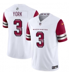 Youth Washington Commanders 3 Cade York White 2024 F U S E Vapor Limited Stitched Football Jersey