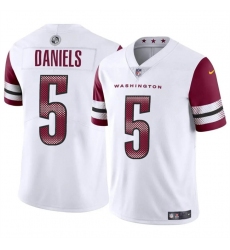 Youth Washington Commanders 5 Jayden Daniels White 2024 Draft Vapor Limited Stitched Football Jersey