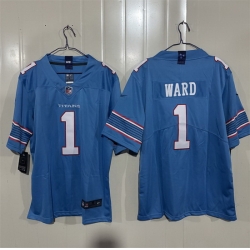 Men Tennessee Titans  1 Cameron Ward Light Blue 2026 F U S E  Vapor Limited Stitched Football Jersey