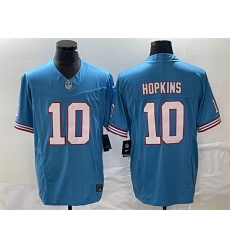 Men Tennessee Titans 10 DeAndre Hopkins Light Blue 2023 F U S E  Vapor Limited Throwback Stitched Football Jersey