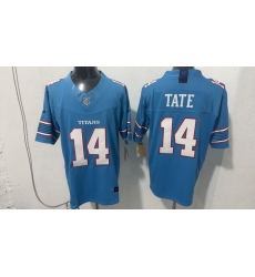 Men Tennessee Titans  14 Carnell Tate Light Blue 2026 F U S E  Vapor Limited Stitched Football Jersey