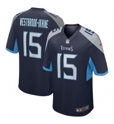Men Tennessee Titans 15 Nick Westbrook Ikhine Navy Stitched Game Football Jersey