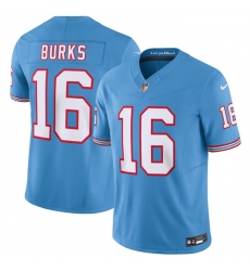 Men Tennessee Titans 16 Treylon Burks Light Blue 2023 F U S E  Vapor Limited Throwback Stitched Football Jersey