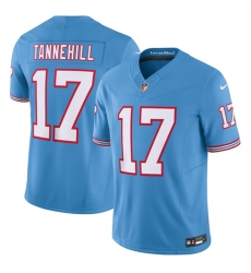 Men Tennessee Titans 17 Ryan Tannehill Light Blue 2023 F U S E  Vapor Limited Throwback Stitched Football Jersey