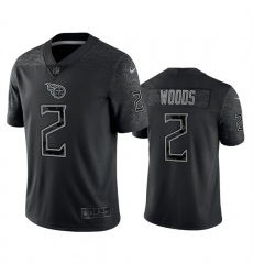 Men Tennessee Titans 2 Robert Woods Black Reflective Limited Stitched Football Jersey