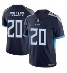 Men Tennessee Titans 20 Tony Pollard Navy Vapor Limited Stitched Football Jersey