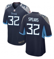 Men Tennessee Titans 32 Tyjae Spears Navy Stitched Game Football Jersey