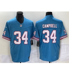 Men Tennessee Titans 34 Earl Campbell Light Blue 2023 F U S E  Vapor Limited Throwback Stitched Football Jersey
