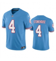 Men Tennessee Titans 4 Ryan Stonehouse Light Blue 2023 F U S E  Vapor Limited Throwback Stitched Football Jersey