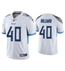 Men Tennessee Titans 40 Dontrell Hilliard White Vapor Untouchable Stitched Jersey