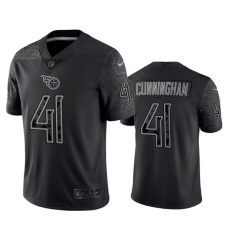 Men Tennessee Titans 41 Zach Cunningham Black Reflective Limited Stitched Football Jersey