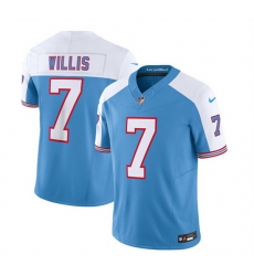 Men Tennessee Titans 7 Malik Willis Blue White 2023 F U S E  Vapor Limited Throwback Stitched Football Jersey