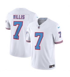Men Tennessee Titans 7 Malik Willis White 2023 F U S E  Vapor Limited Throwback Stitched Football Jersey