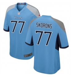 Men Tennessee Titans 77 Peter Skoronski Blue 2023 Draft Stitched Game Jersey