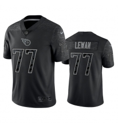 Men Tennessee Titans 77 Taylor Lewan Black Reflective Limited Stitched Football Jersey