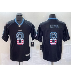 Men Tennessee Titans 8 Will Levis Black 2018 USA Flag Color Rush Limited Stitched Jersey