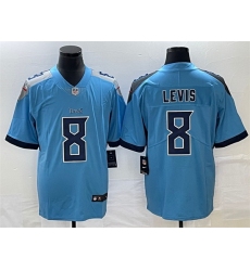 Men Tennessee Titans 8 Will Levis Blue Vapor Untouchable Stitched Jersey