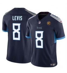 Men Tennessee Titans 8 Will Levis Navy 2023 F U S E  With John Madden Patch Vapor Limited Stitched Football Jersey