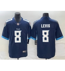 Men Tennessee Titans 8 Will Levis Navy Vapor Untouchable Stitched Jersey