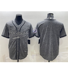 Men Tennessee Titans Blank Grey With Patch Cool Base Stitched Baseball Jersey