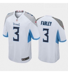 Men Tennessee Titans Caleb Farley White Blue 2021 Draft Jersey