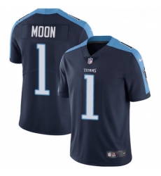 Mens Nike Tennessee Titans 1 Warren Moon Navy Blue Alternate Vapor Untouchable Limited Player NFL Jersey