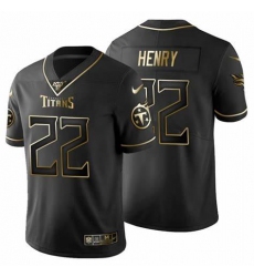 Mens Nike Tennessee Titans 22 Derrick Henry Black Gold Limited Player NFL Jersey