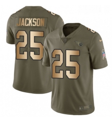 Mens Nike Tennessee Titans 25 Adoree Jackson Limited OliveGold 2017 Salute to Service NFL Jersey