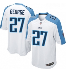 Mens Nike Tennessee Titans 27 Eddie George Game White NFL Jersey