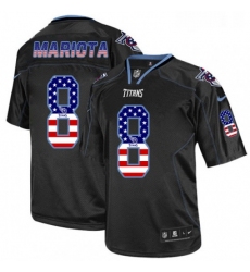 Mens Nike Tennessee Titans 8 Marcus Mariota Elite Black USA Flag Fashion NFL Jersey