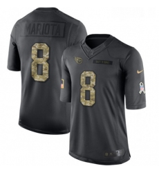 Mens Nike Tennessee Titans 8 Marcus Mariota Limited Black 2016 Salute to Service NFL Jersey