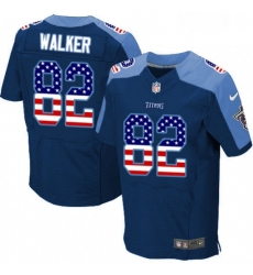 Mens Nike Tennessee Titans 82 Delanie Walker Elite Navy Blue Alternate USA Flag Fashion NFL Jersey