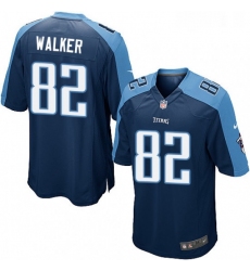 Mens Nike Tennessee Titans 82 Delanie Walker Game Navy Blue Alternate NFL Jersey