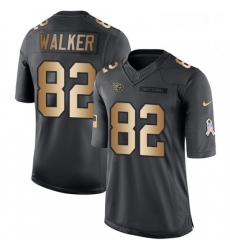 Mens Nike Tennessee Titans 82 Delanie Walker Limited BlackGold Salute to Service NFL Jersey