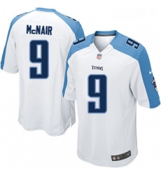 Mens Nike Tennessee Titans 9 Steve McNair Game White NFL Jersey