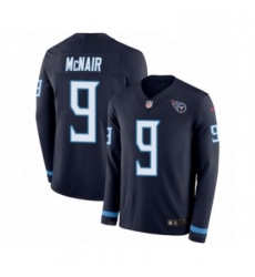 Mens Nike Tennessee Titans 9 Steve McNair Limited Navy Blue Therma Long Sleeve NFL Jersey