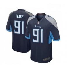 Mens Tennessee Titans 91 Cameron Wake Game Navy Blue Team Color Football Jersey