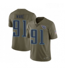 Mens Tennessee Titans 91 Cameron Wake Limited Olive 2017 Salute to Service Football Jersey