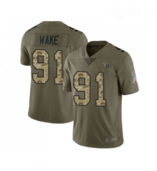 Mens Tennessee Titans 91 Cameron Wake Limited Olive Camo 2017 Salute to Service Football Jersey