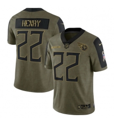 Men's Tennessee Titans Derrick Henry Nike Olive 2021 Salute To Service Limited Player Jersey